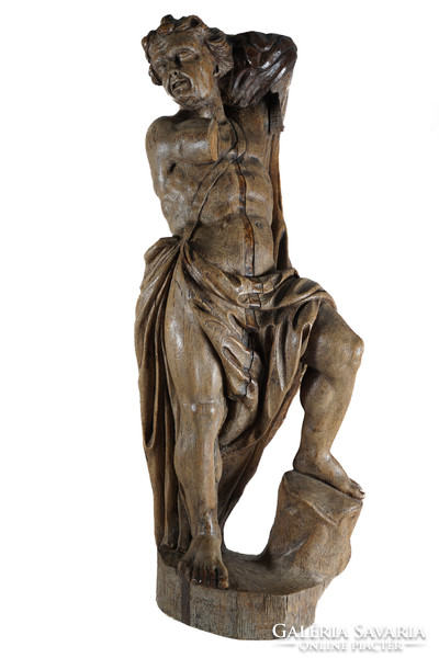 Hercules, 17th century antique wooden statue