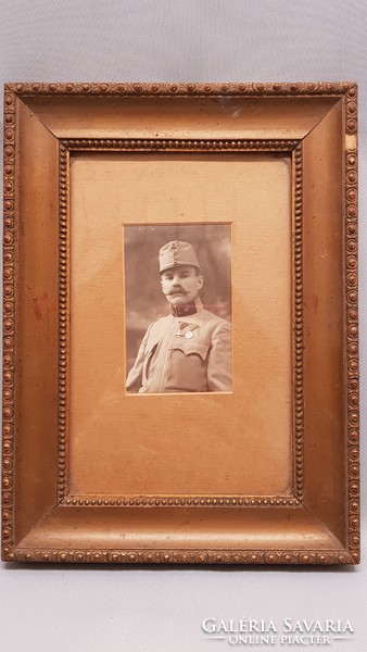 Old soldier photo in old frame