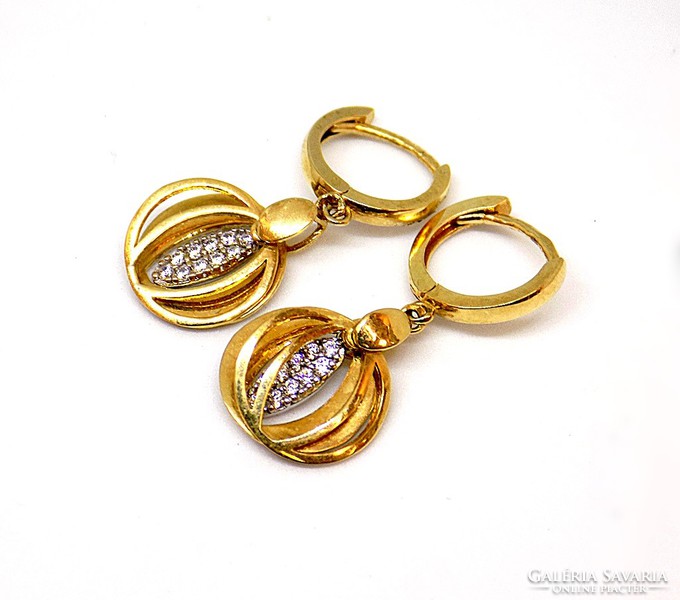 Stone gold earrings (zal-au77941)