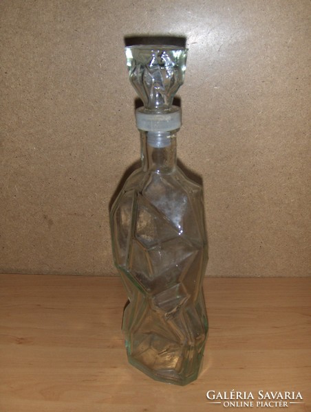 Ritka régi sziklakő hatású gyönyörű üveg röviditalos palack 7 dl (14/d)