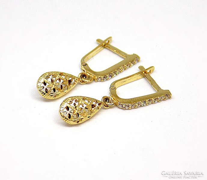 Gold dangling earrings (zal-au106724)