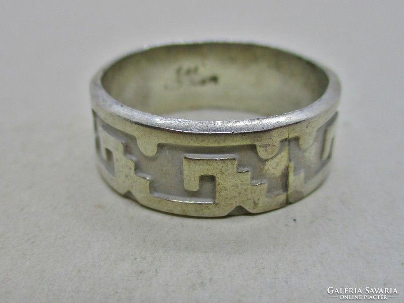Szép mintával ezüst  karika gyűrű