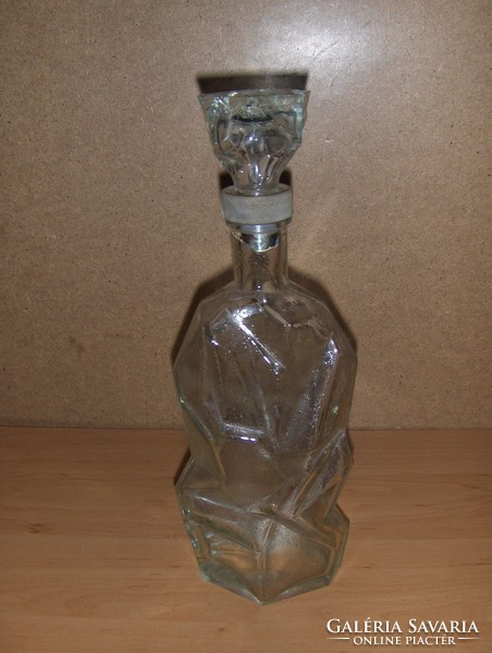 Rare old rockstone effect beautiful glass short drink bottle 7 dl (14 / d)