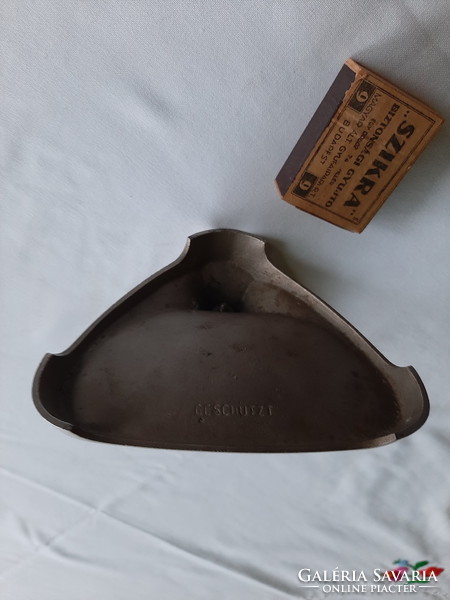 Ashtray match holder, nickel-plated iron, art deco, 1930s