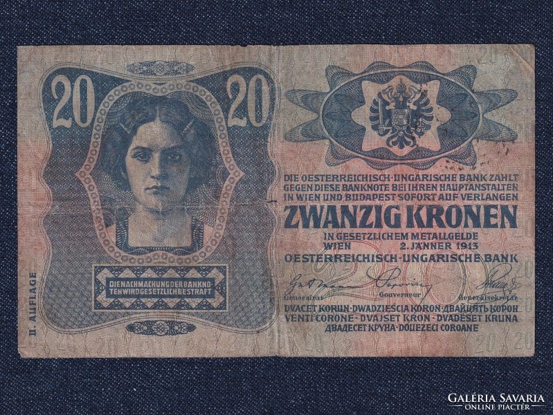 Osztrák-Magyar (1912-1915) 20 Korona bankjegy 1913 ROMÁN (id55567)