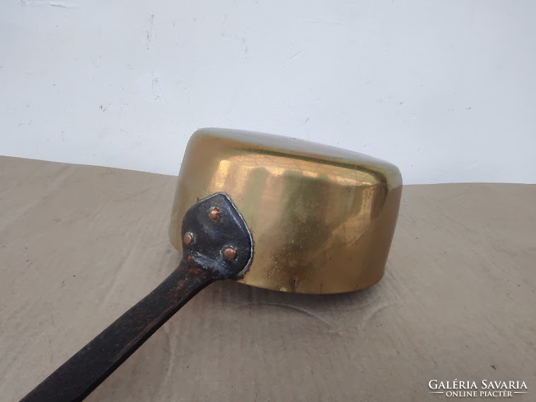 Antique kitchen utensil dish with brass iron handle 4920