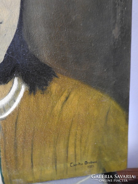 Női portré - Egy nő arcképe - olaj - vászon jelzett festmény