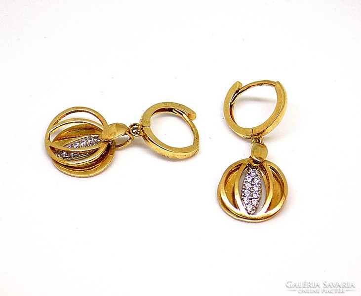 Stone gold earrings (zal-au77941)