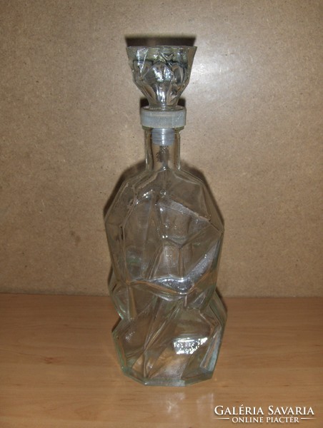 Rare old rockstone effect beautiful glass short drink bottle 7 dl (14 / d)