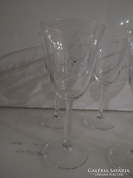 Set of glasses - 6 pcs - 20 x 9 cm - 2.5 dl - acid etched - old - Austrian - perfect