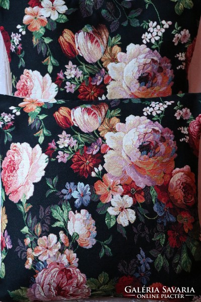 Floral machine tapestry pillowcase