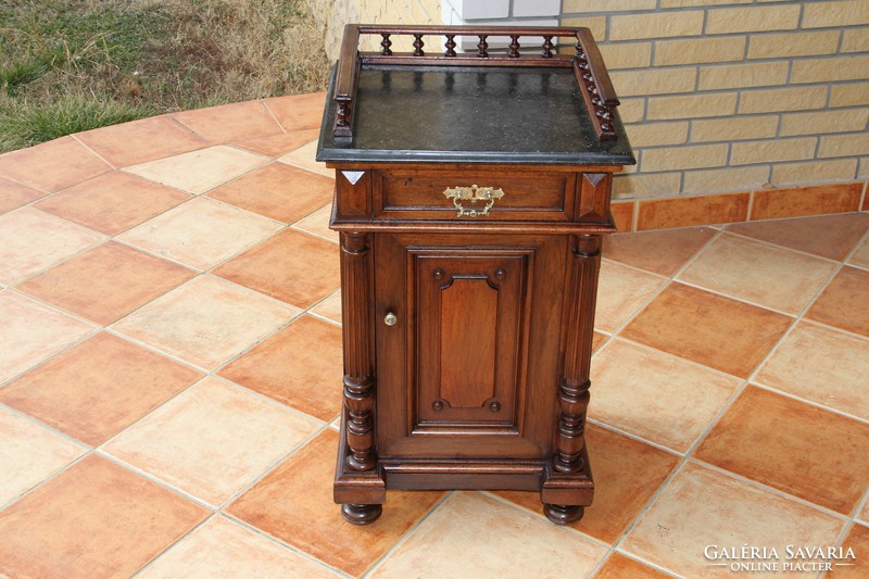 Old German marble bedside table