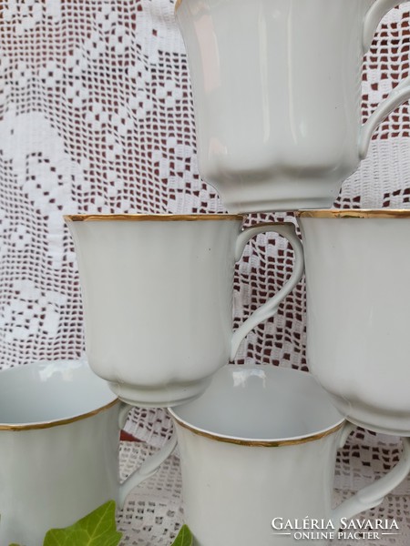 Beautiful gold bordered arpo romanian porcelain mug collector elegant pieces nostalgia pieces