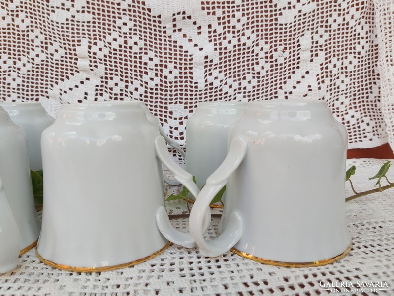 Beautiful gold bordered arpo romanian porcelain mug collector elegant pieces nostalgia pieces