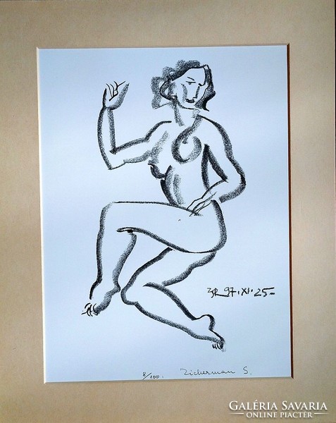 Alexander Zicherman: nude - numbered, signed lithograph
