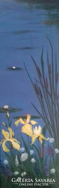 Irises on the lake shore 2. Painting - landscape
