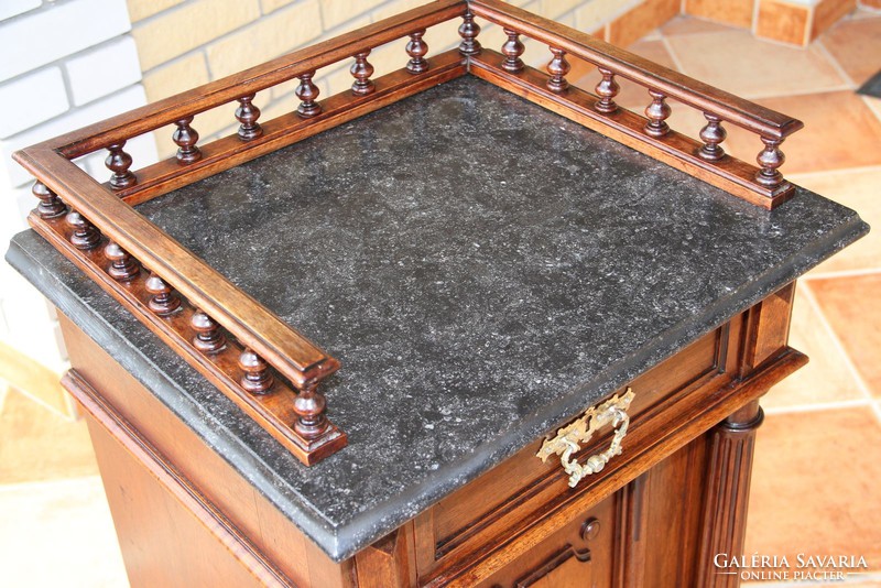 Old German marble bedside table