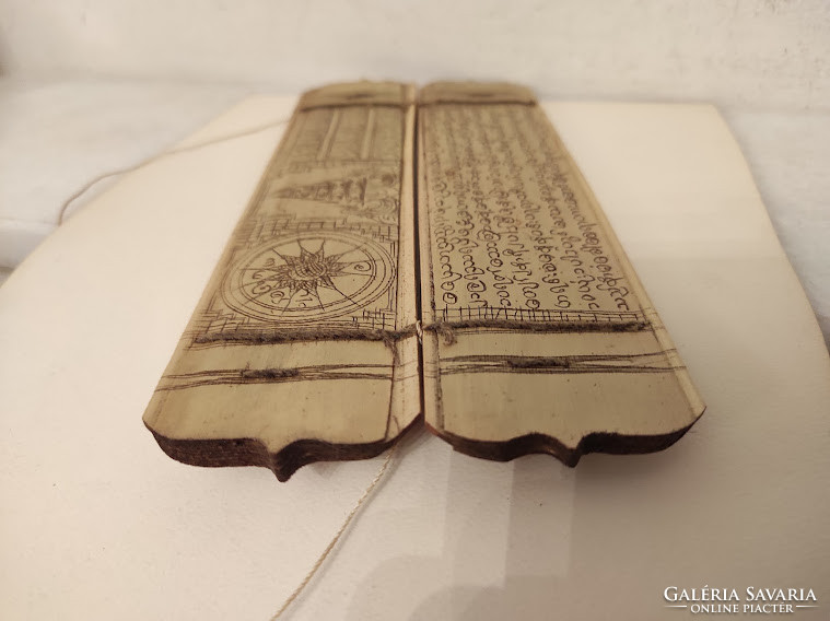Antik Thaiföld buddha buddhista bambusz kétlapos szent tábla könyv 5150