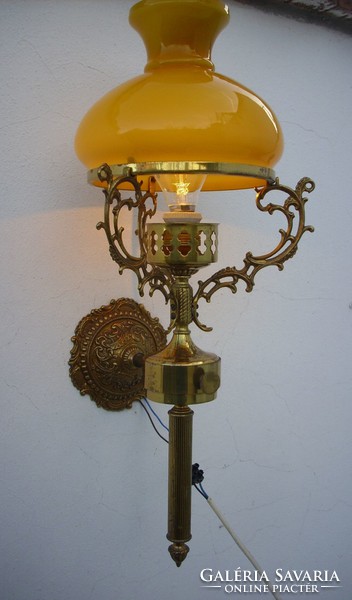 Wall lamp with yellow chandelier cover 56cm