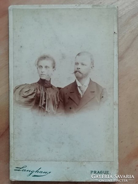 Antique photo of young couple jan langhans photographer circa 1880