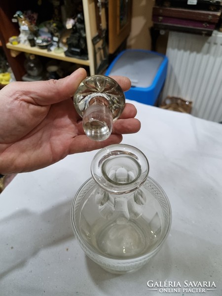 Old peeled crystal bottle