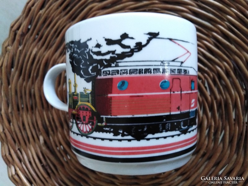 Porcelain tea cup - steam locomotive