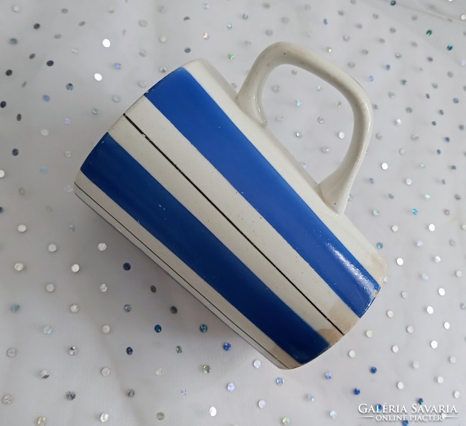 Blue striped granite mug