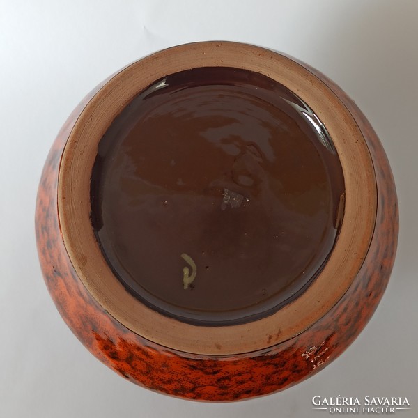 Mid-century modern váza fat lava jellegű kimagasló kvalitású alapdarab