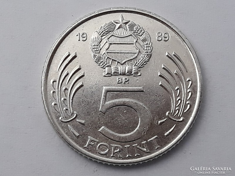 Magyarország 5 Forint 1989 érme - Magyar fém ötforintos, 5 Ft 1989 pénzérme