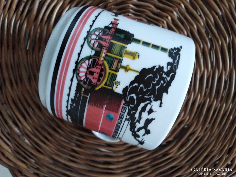 Porcelain tea cup - steam locomotive