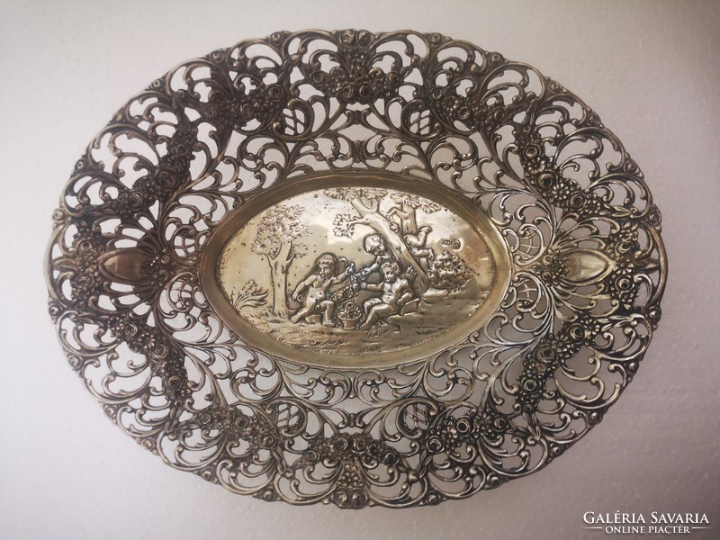 Antique hanau german angel bowl with jewelry holder