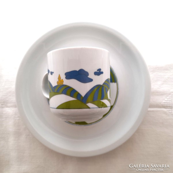 Alföldi porcelán elefánt mintás gyerek tányér + bögre