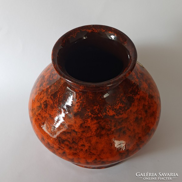 Mid-century modern váza fat lava jellegű kimagasló kvalitású alapdarab