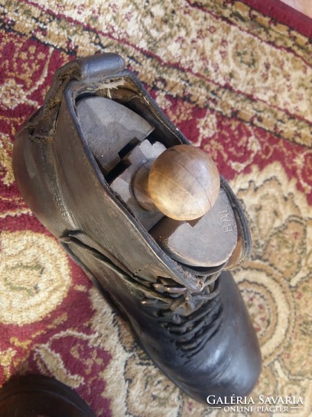 Pair of vintage antique ski boots