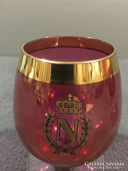 2 French napoleon crystal cognac glasses!