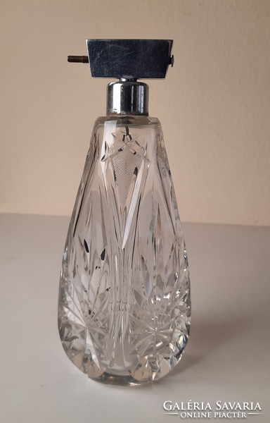 Art Deco parfümszóró, nagyméretű kristály üveg
