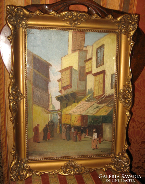 Special offer ! 113 years guaranteed original painting by István Bácskay: cairo 1911