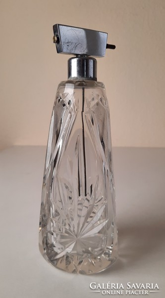 Art Deco parfümszóró, nagyméretű kristály üveg