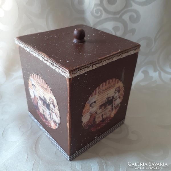 Chocolate vintage wooden box