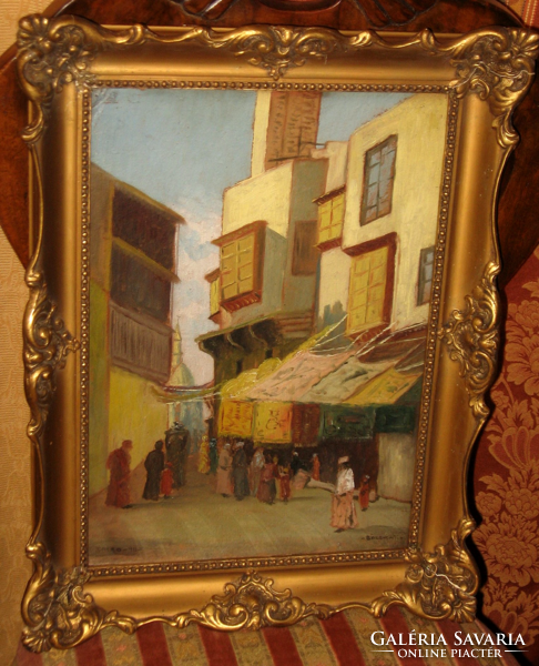 Special offer ! 113 years guaranteed original painting by István Bácskay: cairo 1911