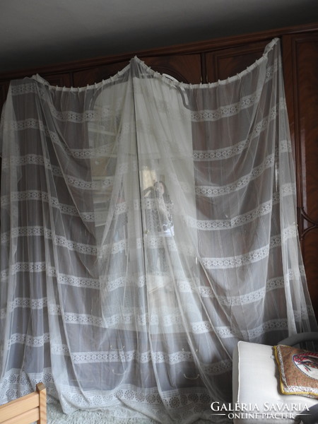 Huge old lace flower pattern lace curtain - lace curtain