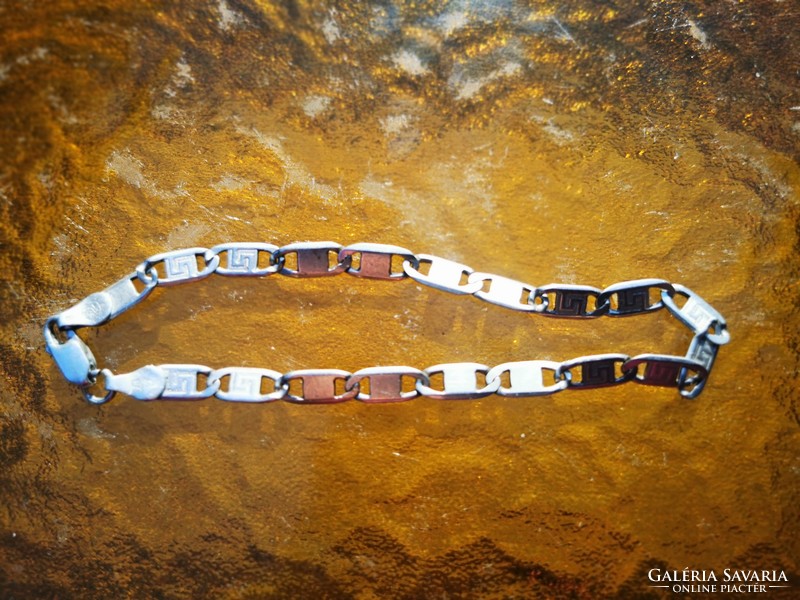 Greek pattern silver bracelet