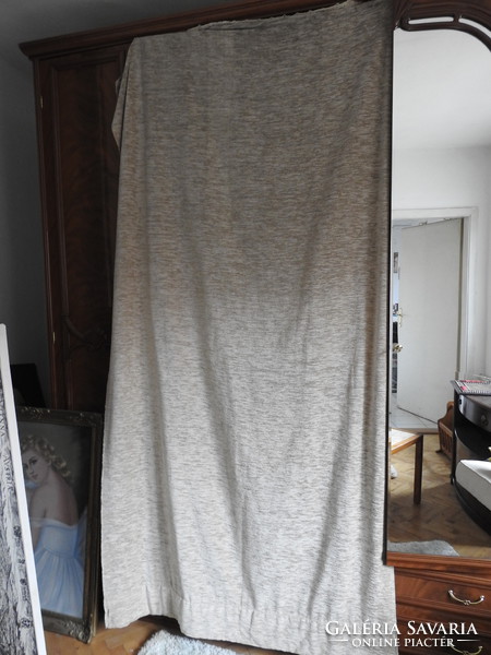 Gray-brown velvety blackout curtain