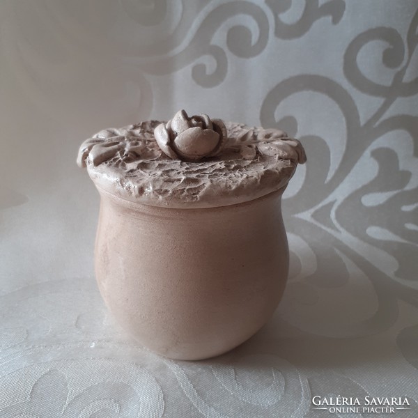 Rosy vintage ceramic container