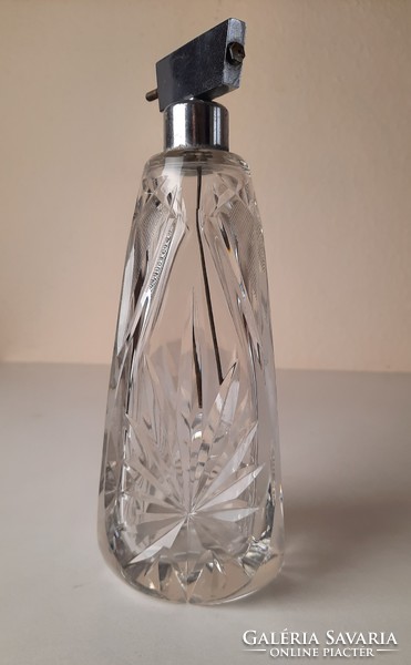 Art deco perfume sprayer, large crystal bottle