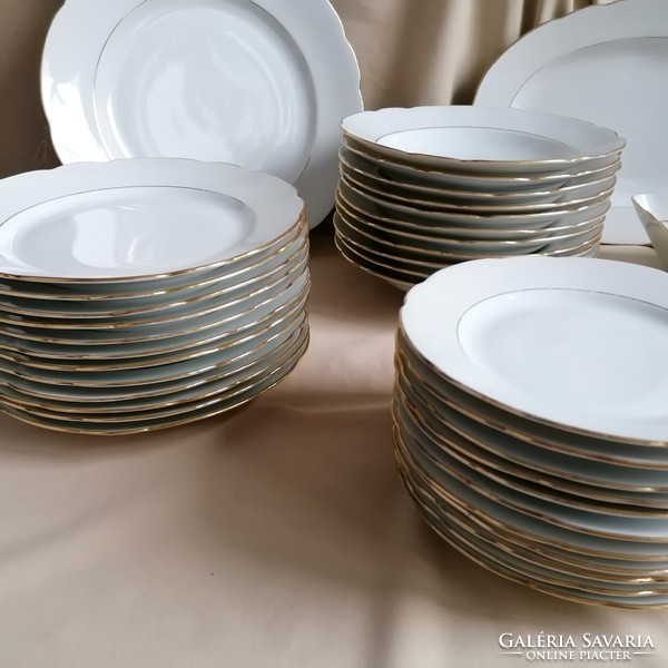 Beautiful gold border dinnerware set for 10 people