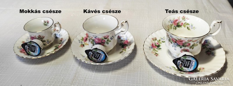English royal albert 6-person porcelain coffee set, 21 pcs: cake, milk spout, sugar bowl