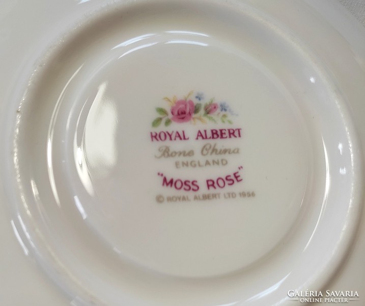 Angol Royal Albert porcelán hamutartó Moss Rose, 12 x 12 cm, soha nem használt, hibátlan