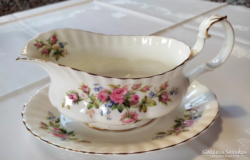 Angol Royal Albert 6 személyes porcelán étkészlet, komplett, 40 darabos Moss Rose hibátlan