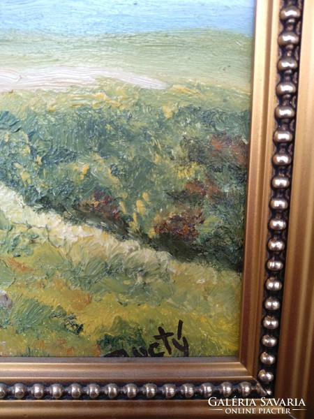 Painting, oil, gilded frame